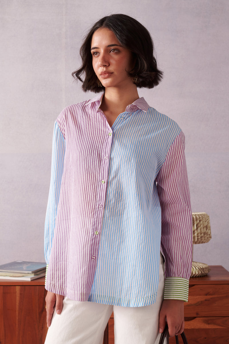 Elio Blue Pink Striped Everyday Shirt