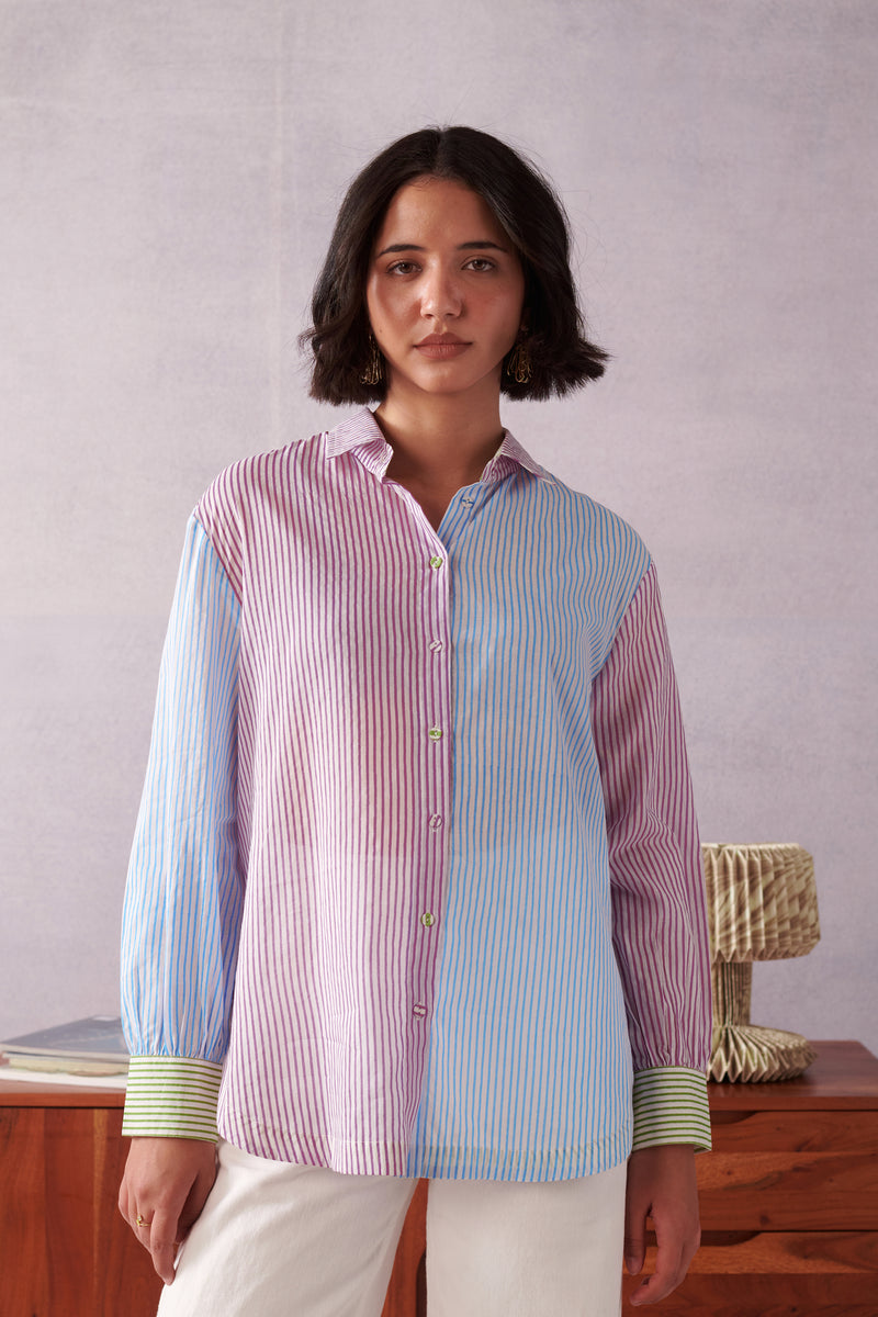 Elio Blue Pink Striped Everyday Shirt