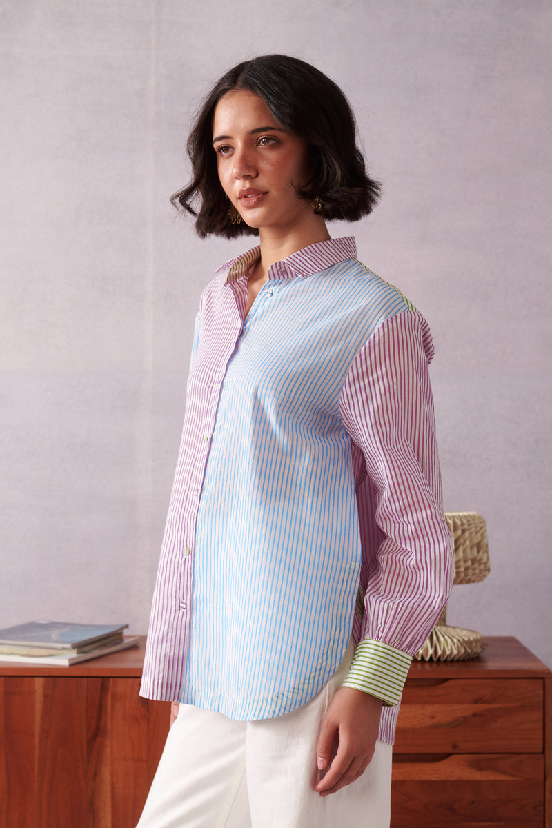 Elio Blue Pink Striped Everyday Shirt