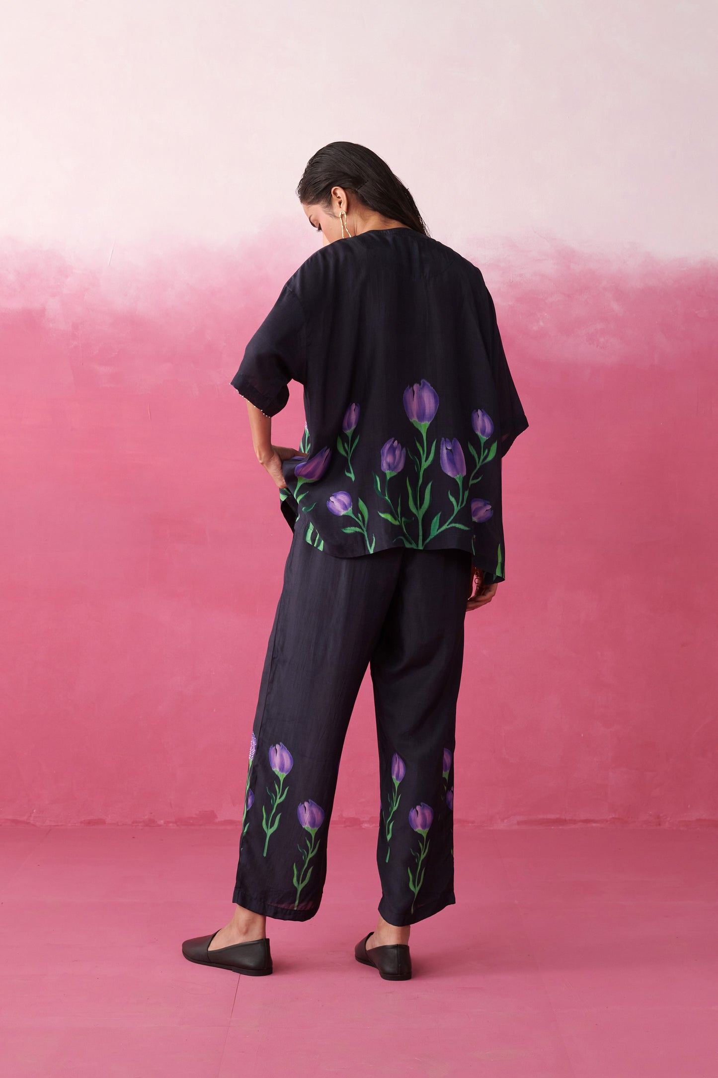 Glide Purple Noir Straight Pants