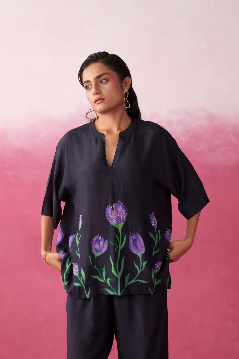 Mystic Purple Noir Kaftan Top