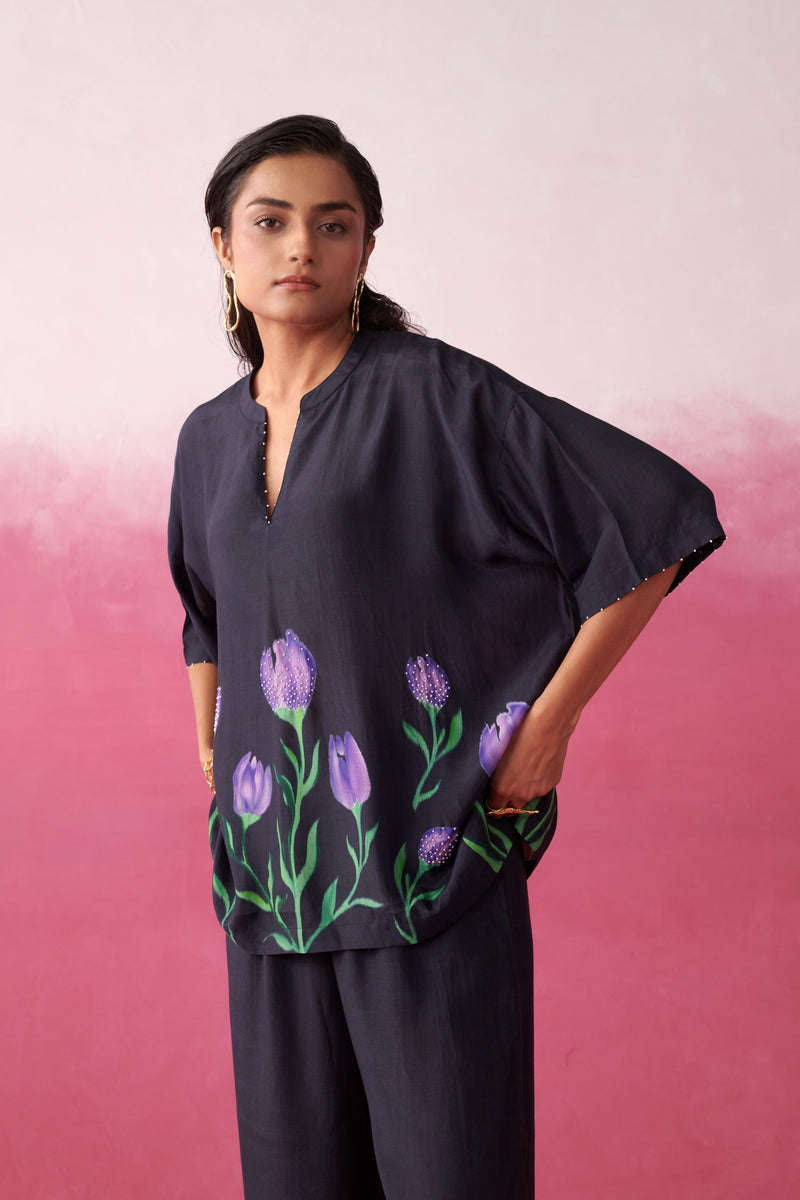 Mystic Purple Noir Kaftan Top