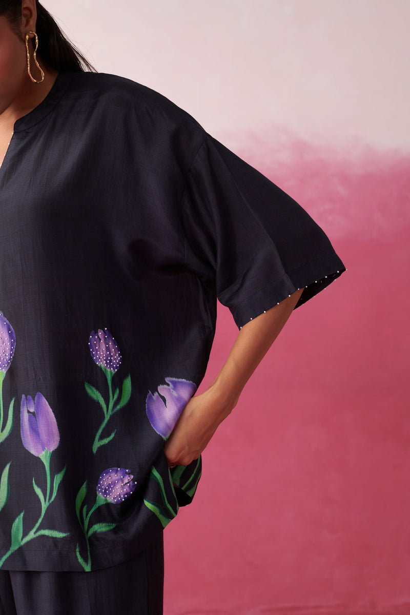 Mystic Purple Noir Kaftan Top