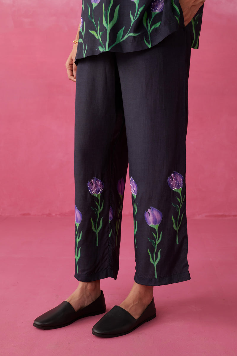 Glide Purple Noir Straight Pants