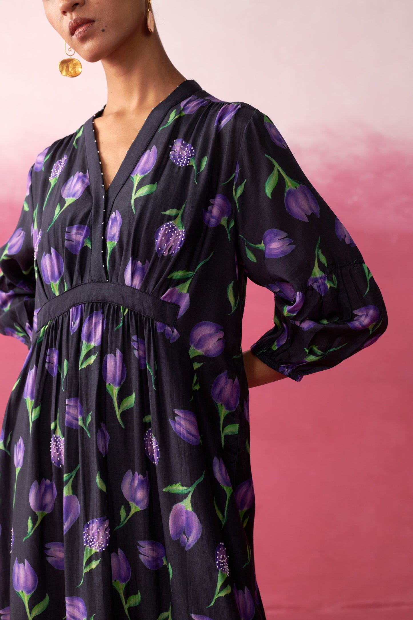 Aura Purple Tulip Garden Dress