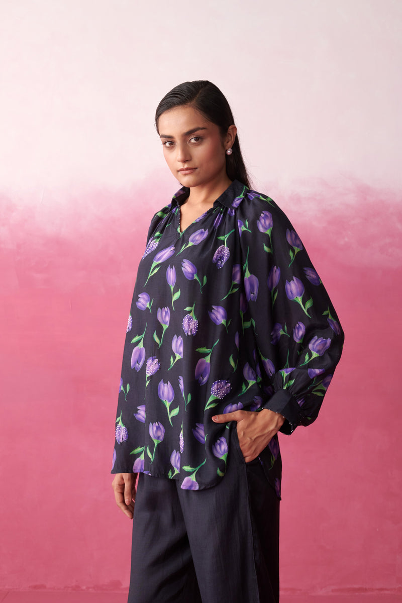 Alaya Purple Tulip Garden Top