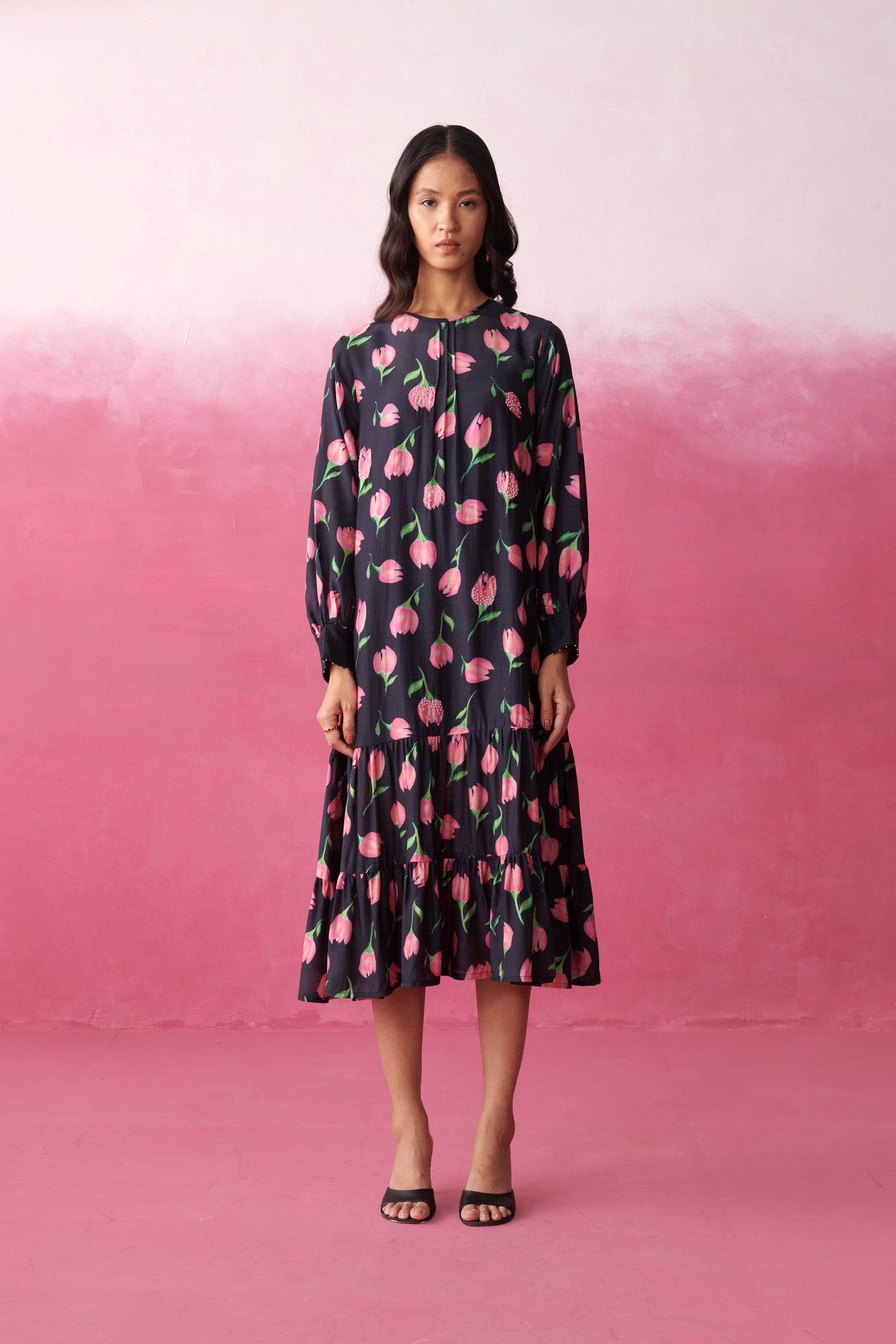 Kara Blush Noir Dress