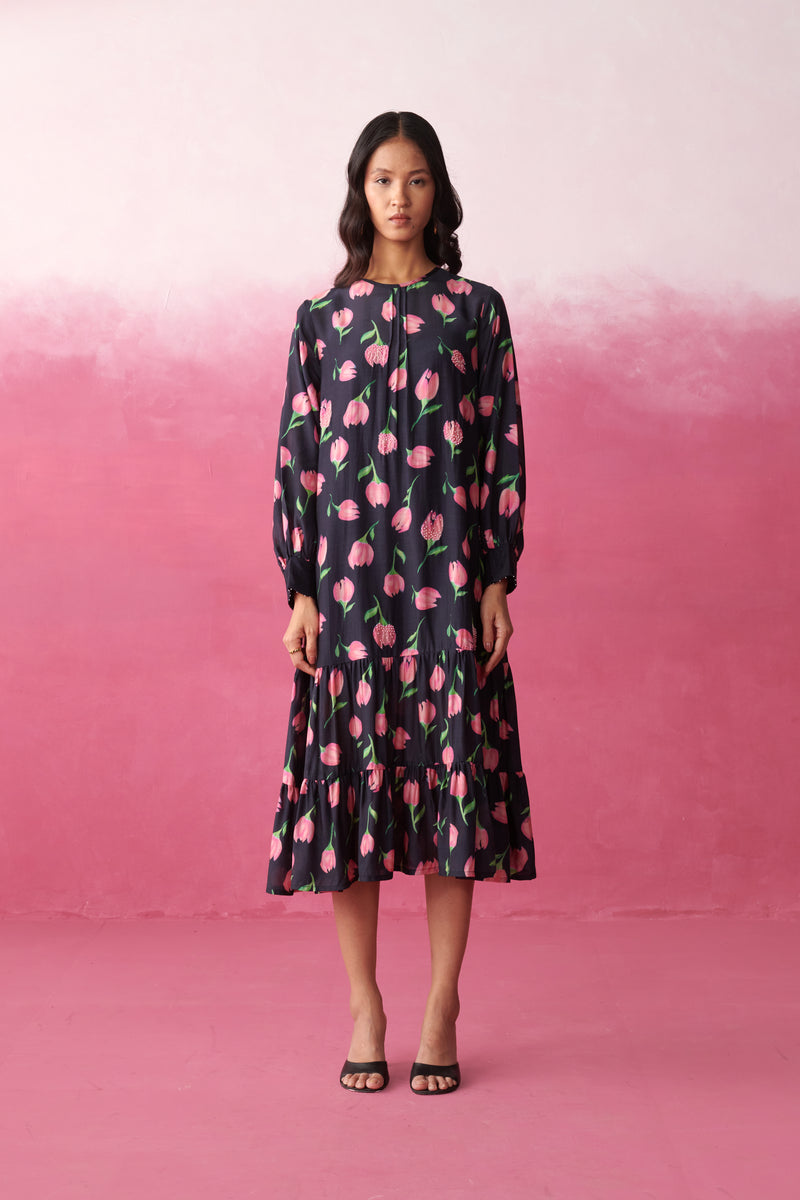 Kara Blush Noir Dress