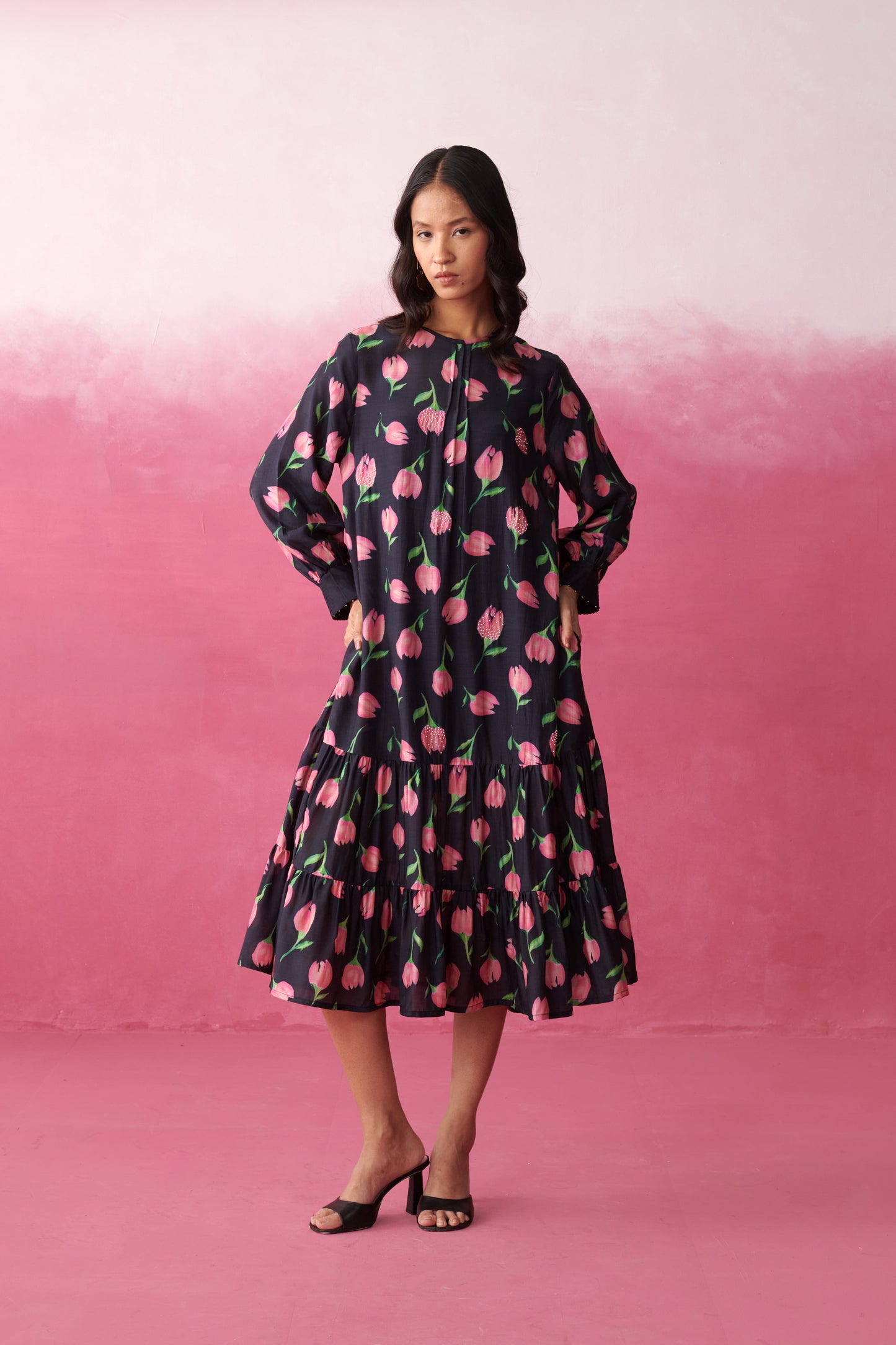 Kara Blush Noir Dress