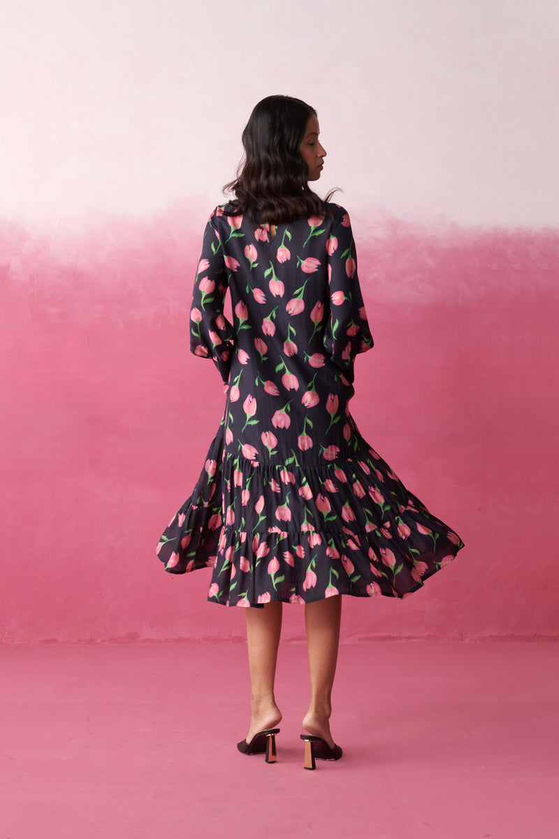 Kara Blush Noir Dress