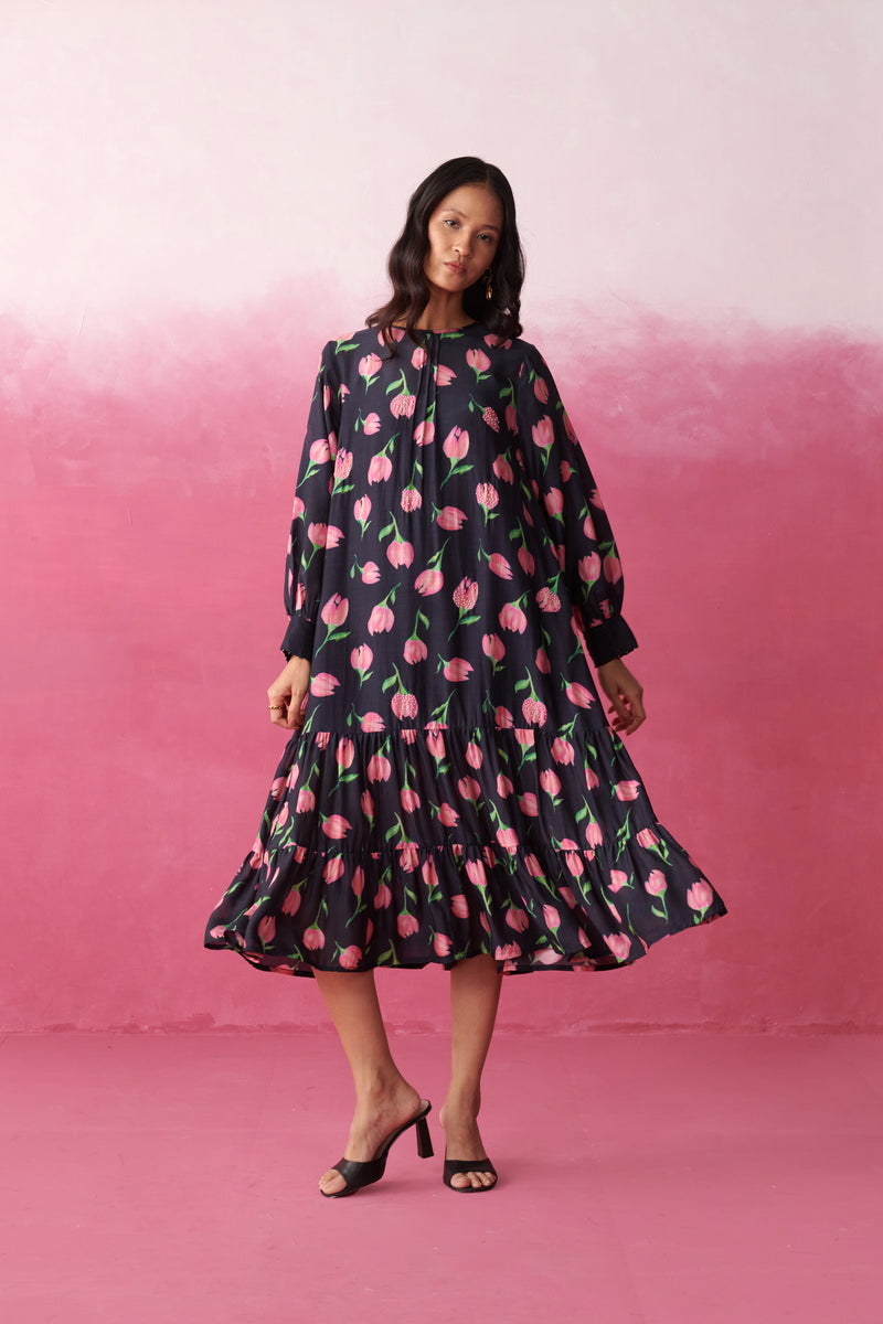 Kara Blush Noir Dress