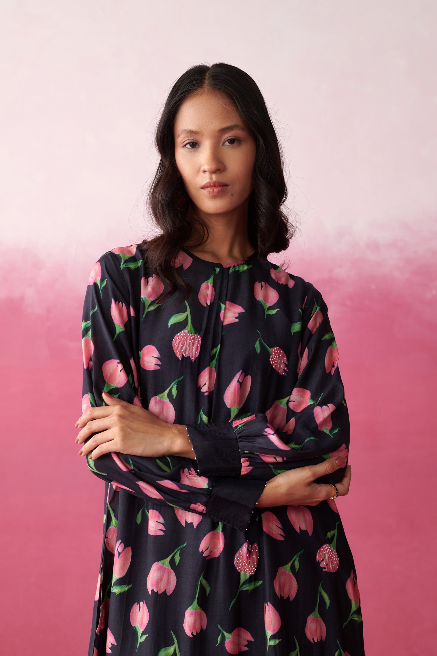 Kara Blush Noir Dress