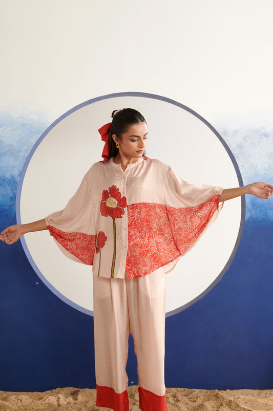 Flare Blush Cape-Style Top