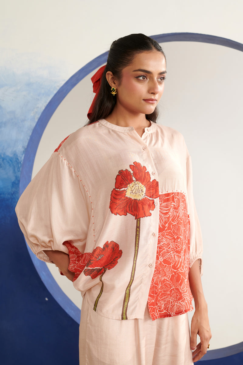 Flare Blush Cape-Style Top