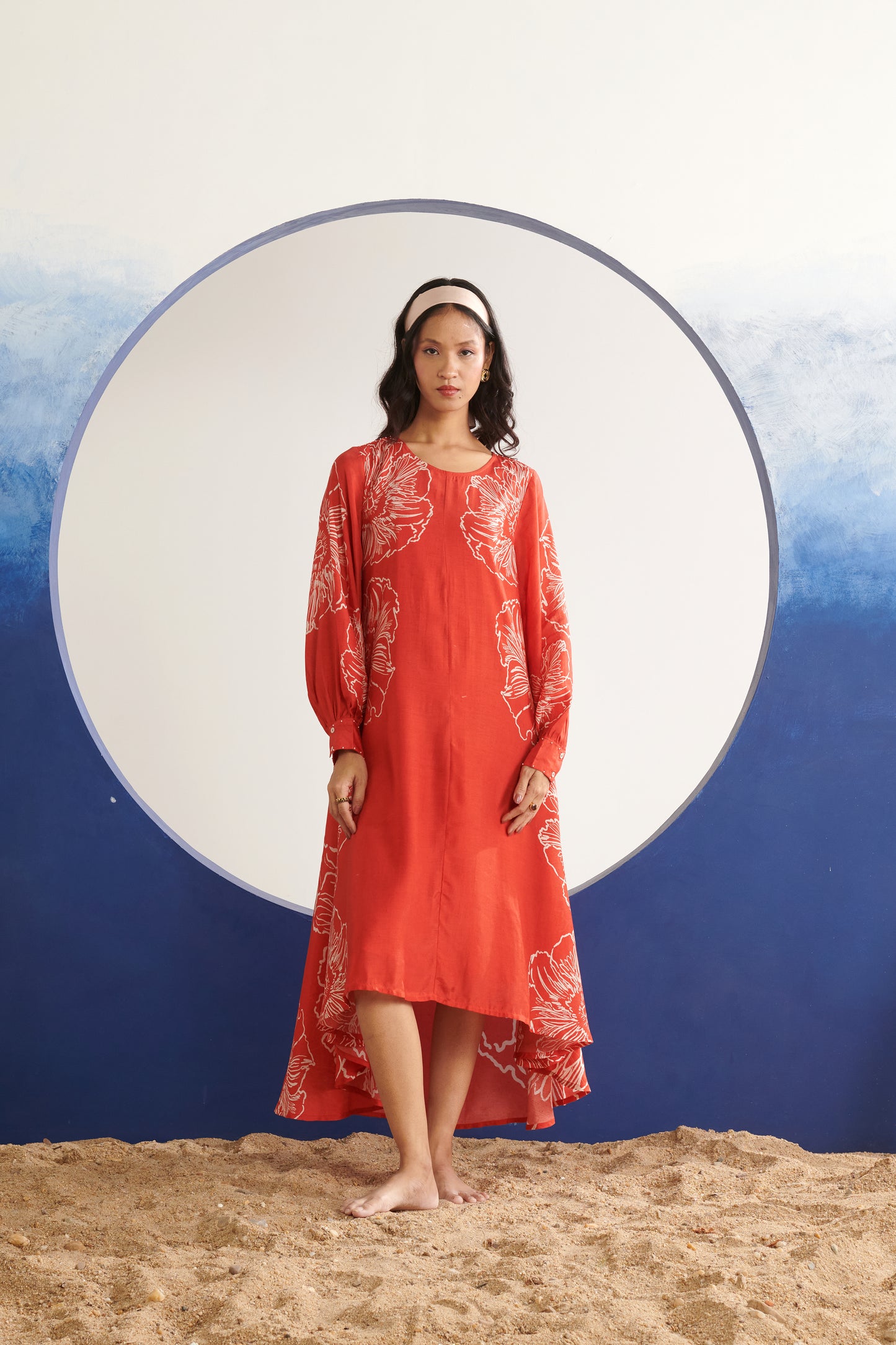 Celeste Coral High-Low Dress