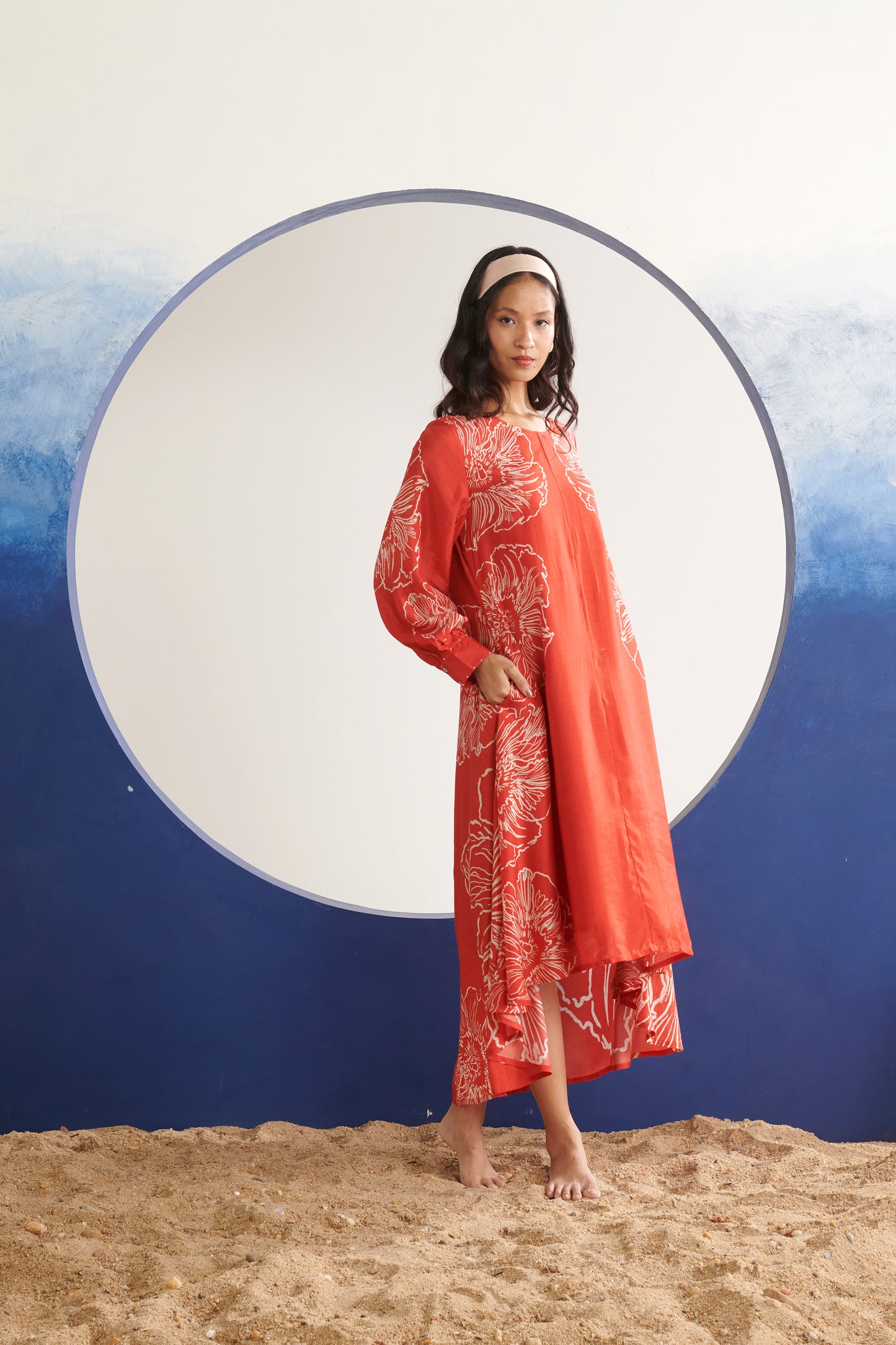 Celeste Coral High-Low Dress