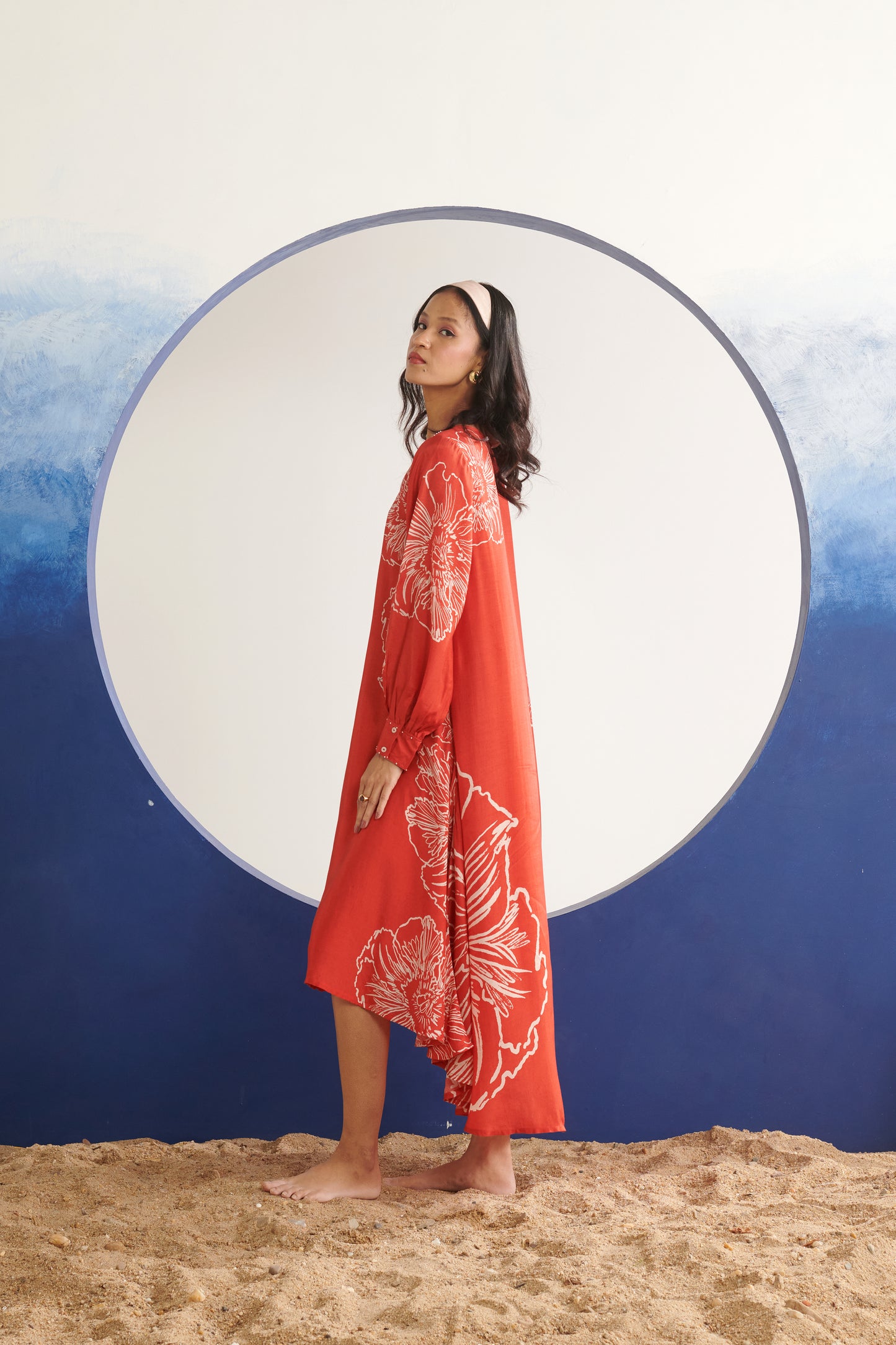 Celeste Coral High-Low Dress