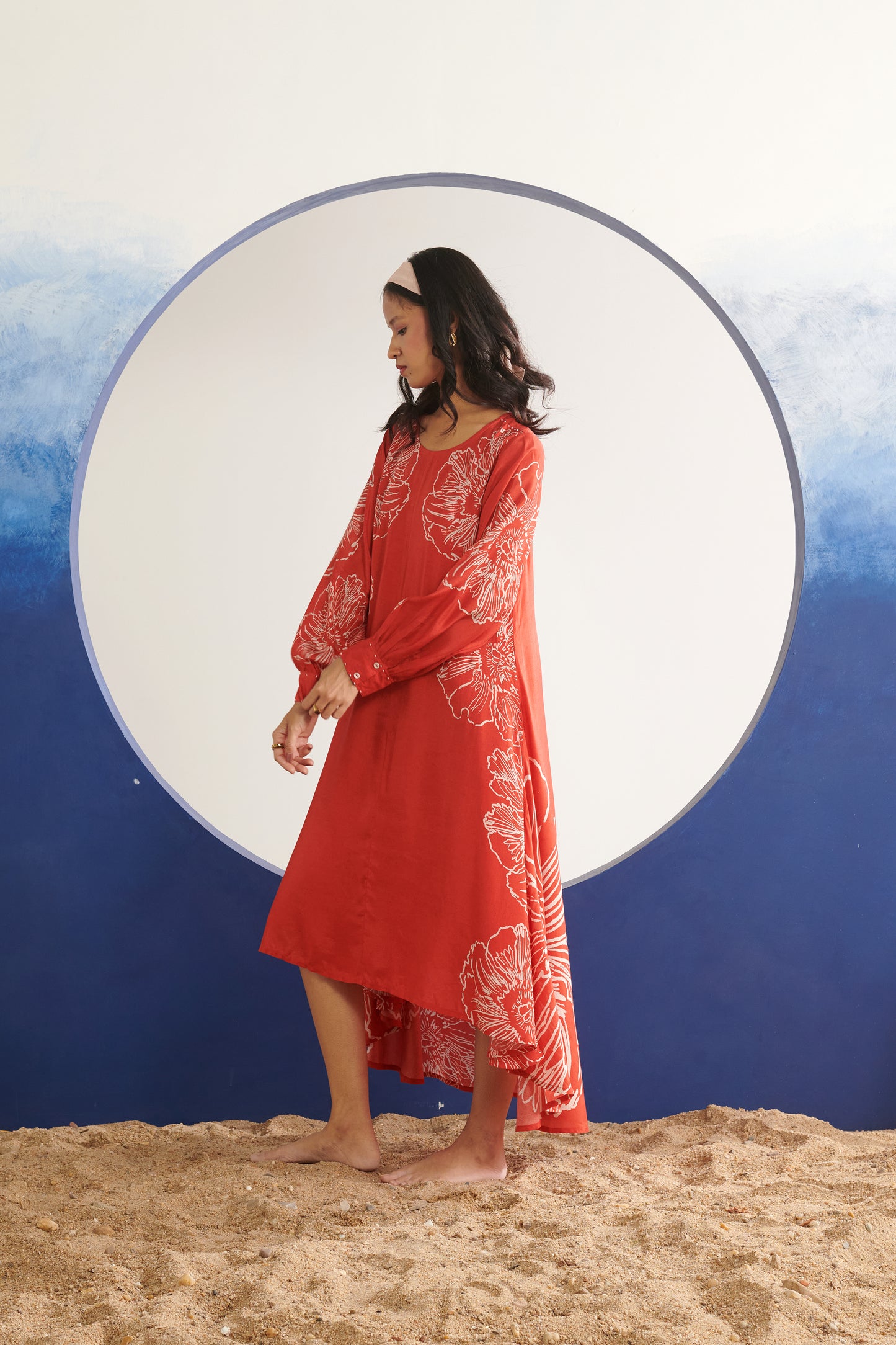 Celeste Coral High-Low Dress