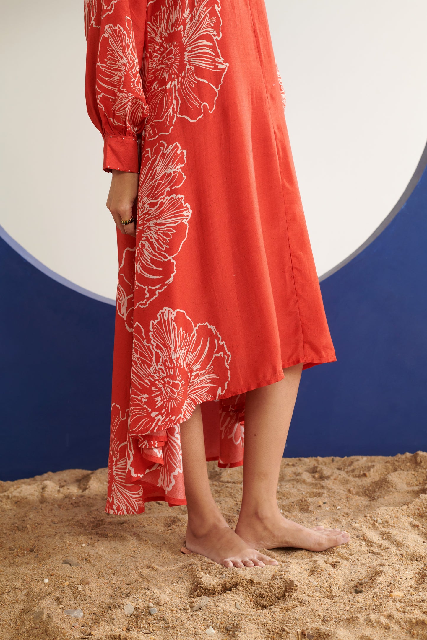 Celeste Coral High-Low Dress