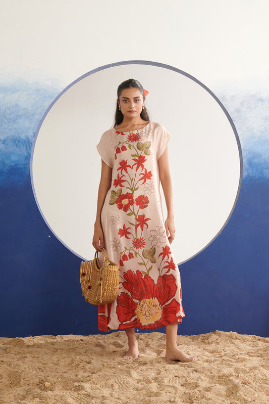 Iris Blush Drop Shoulder Dress