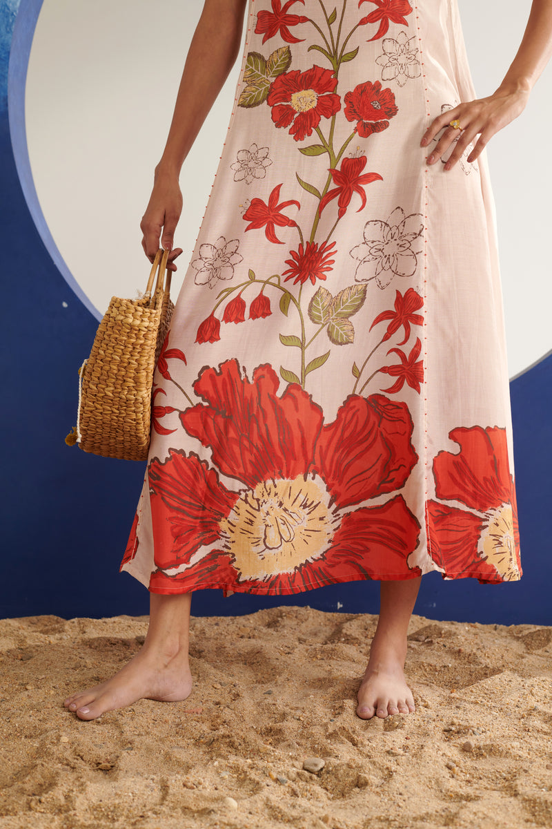 Iris Blush Drop Shoulder Dress
