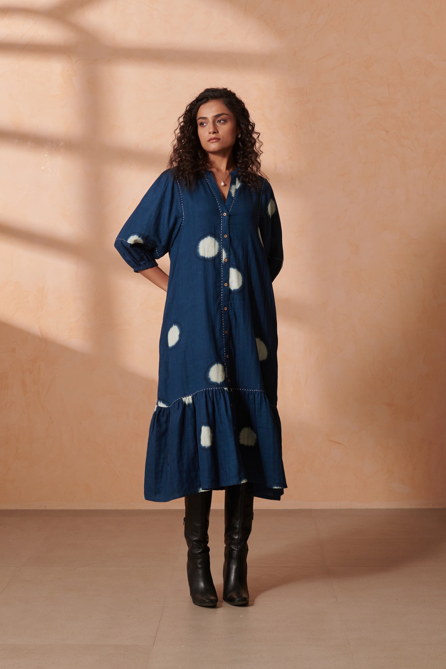 Rhys Indigo Dot Dress