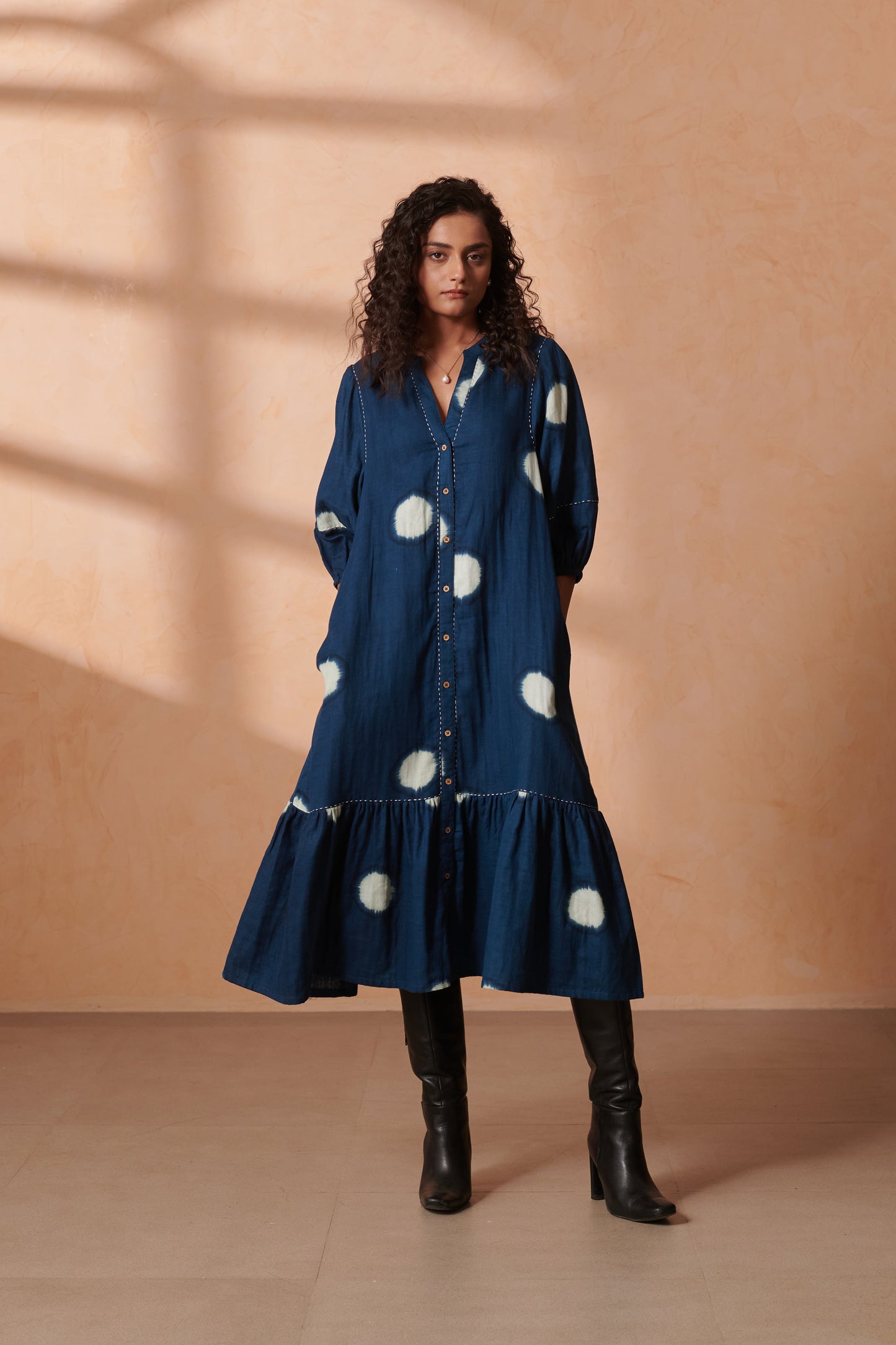 Rhys Indigo Dot Dress