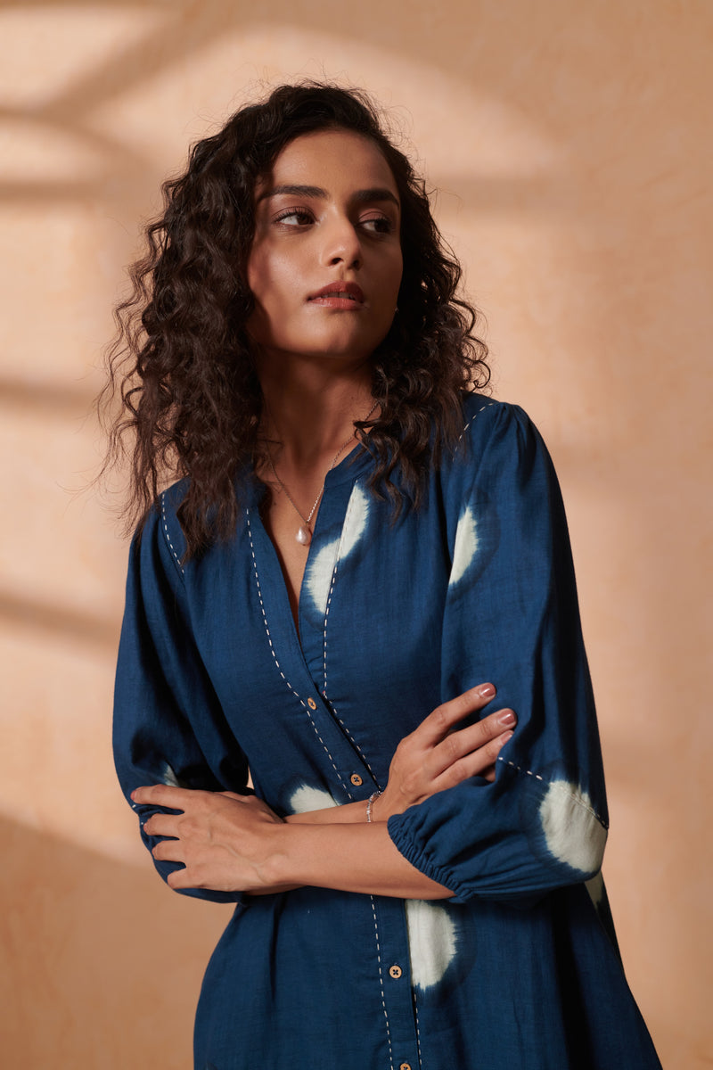 Rhys Indigo Dot Dress