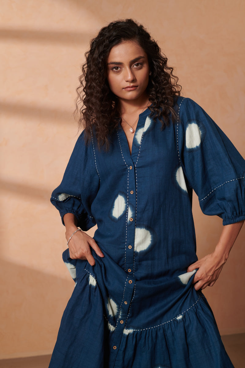 Rhys Indigo Dot Dress