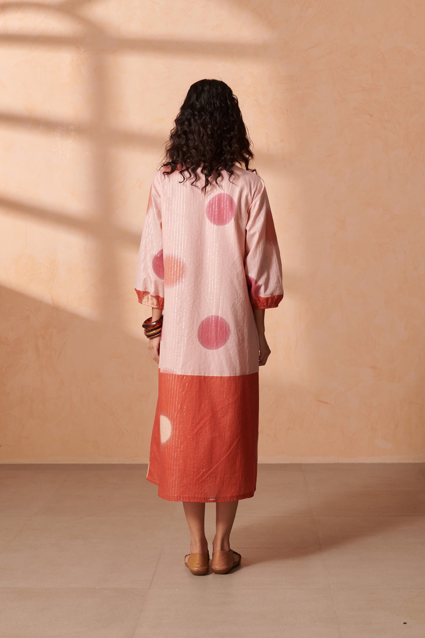 Eclat Blush & Terracotta Lurex Dress