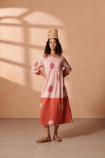 Eclat Blush & Terracotta Lurex Dress