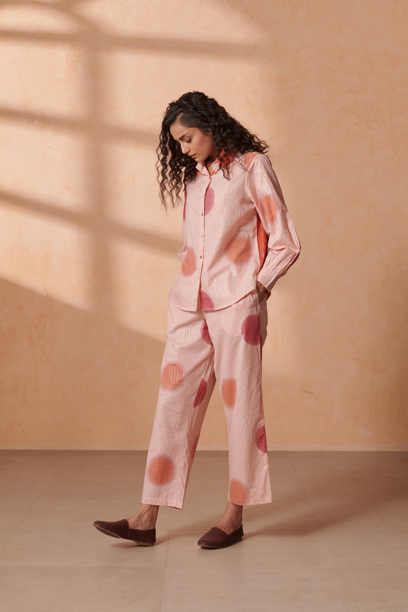 Vivia Blush & Terracotta Lurex Shirt