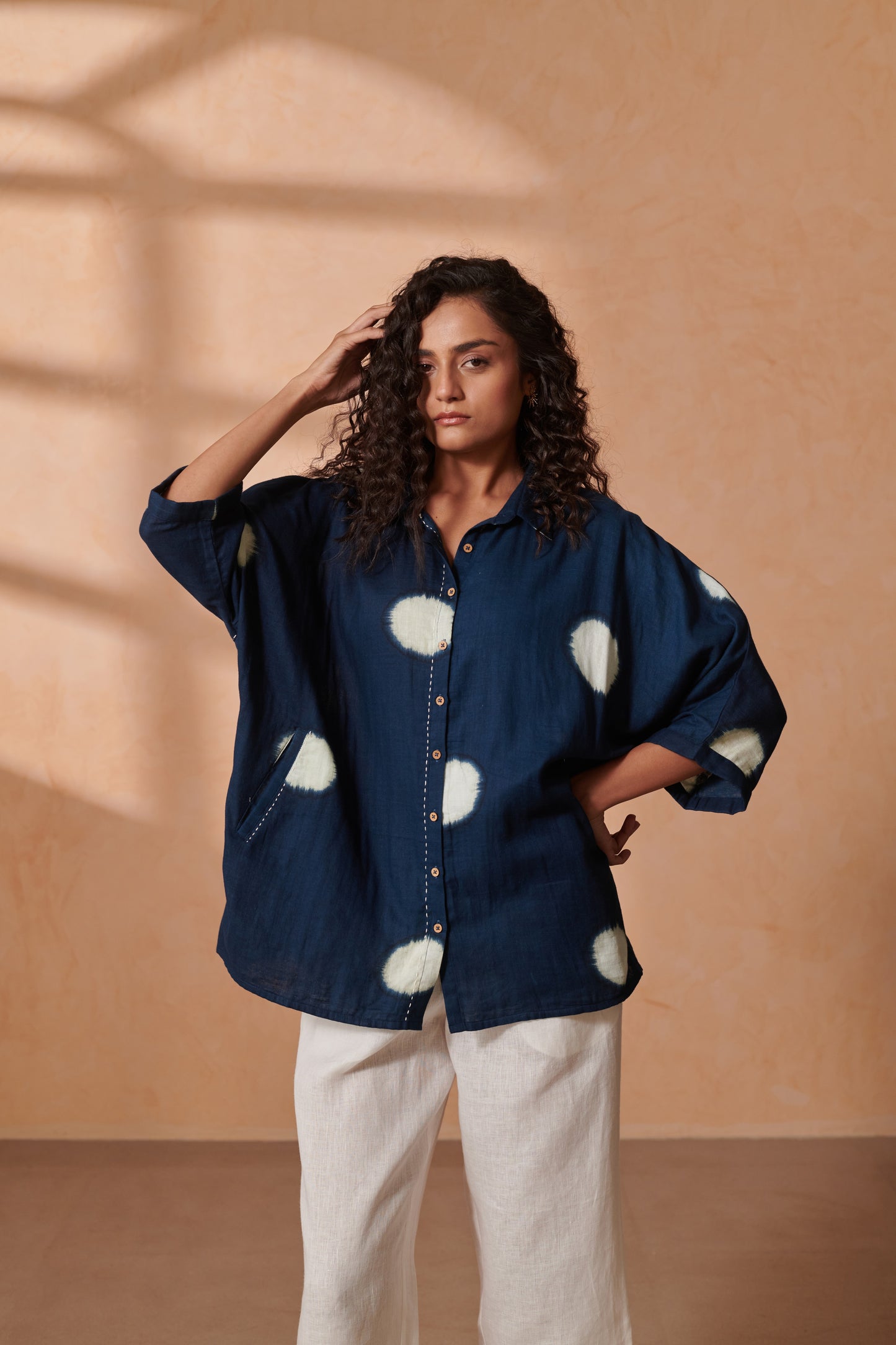 May Indigo Dot Boxy Shirt