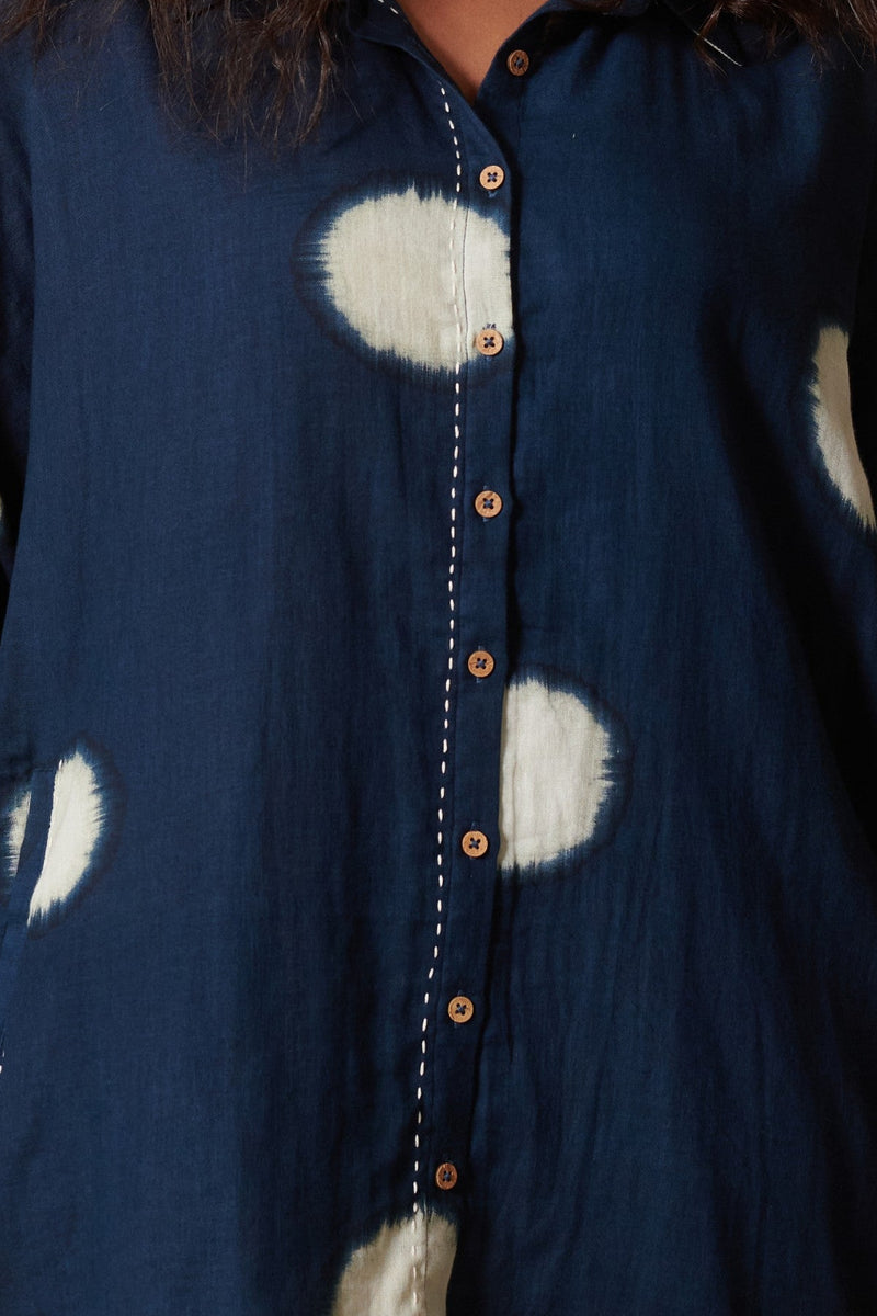 May Indigo Dot Boxy Shirt