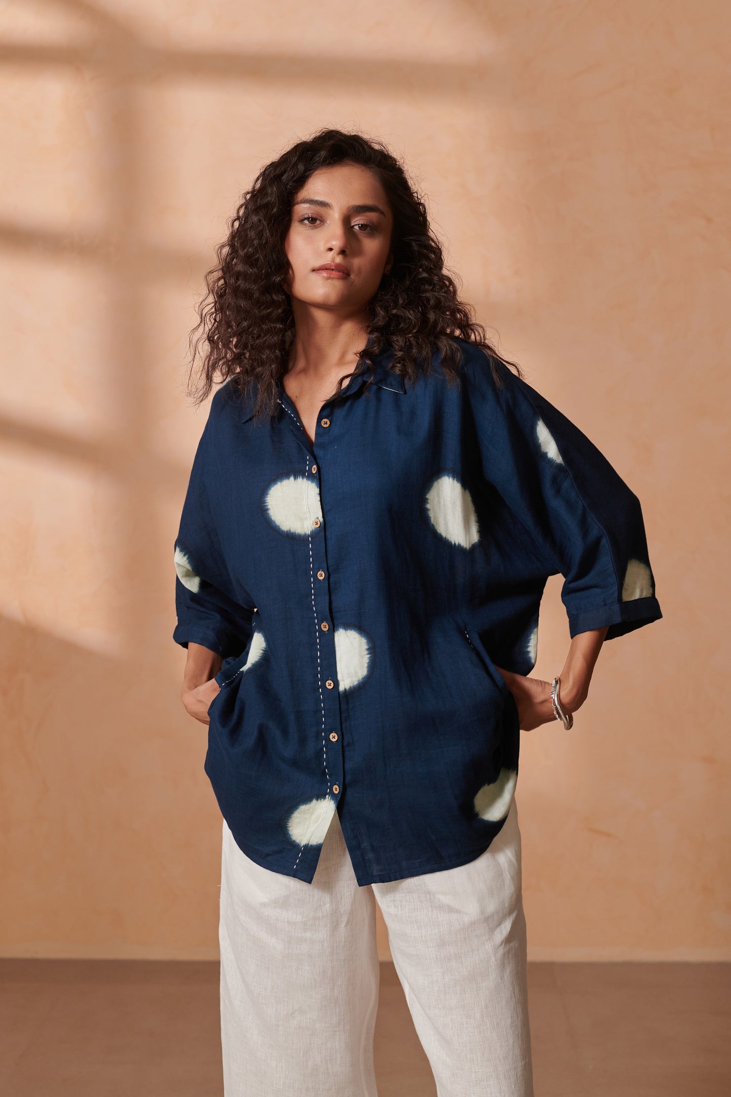 May Indigo Dot Boxy Shirt