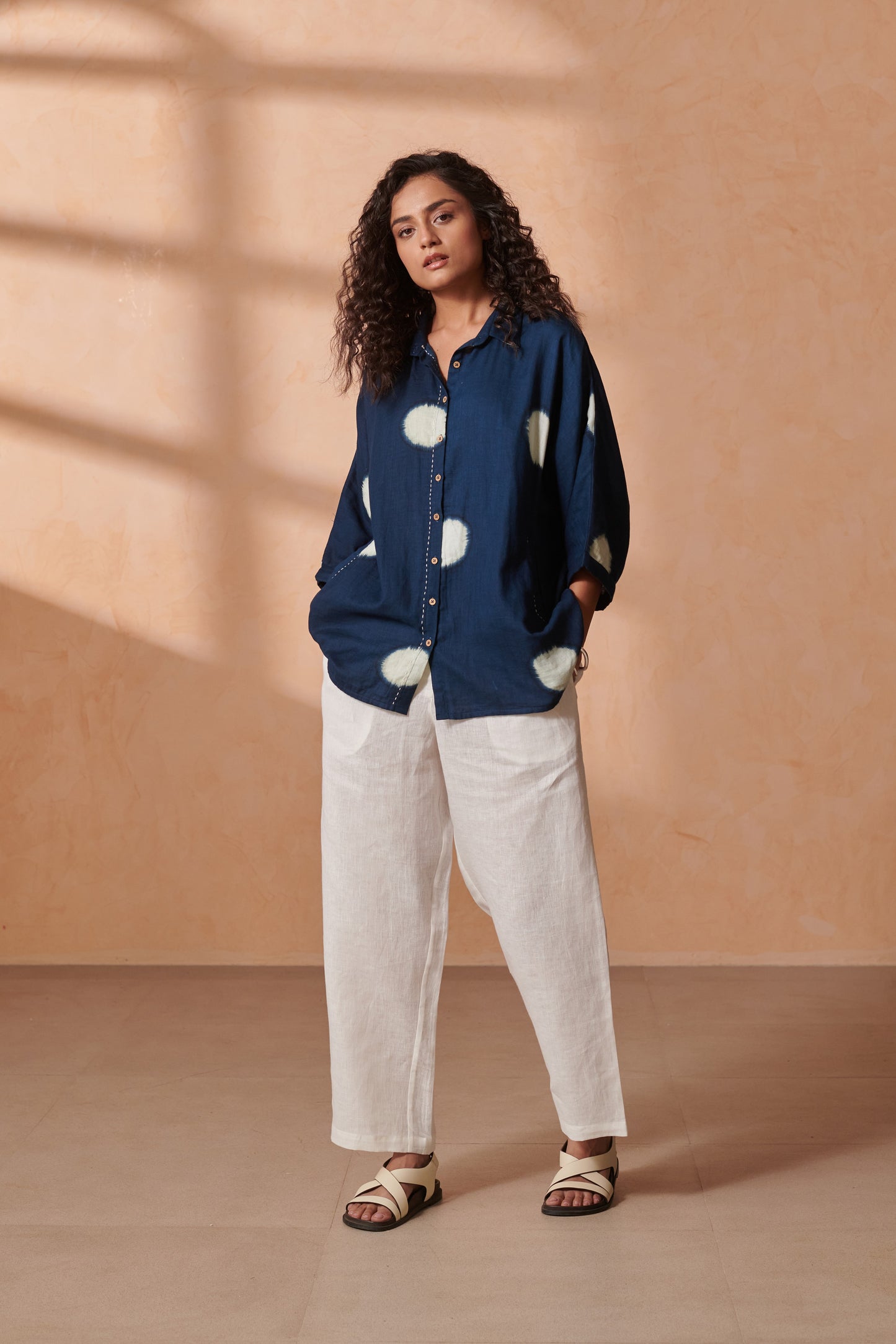 May Indigo Dot Boxy Shirt