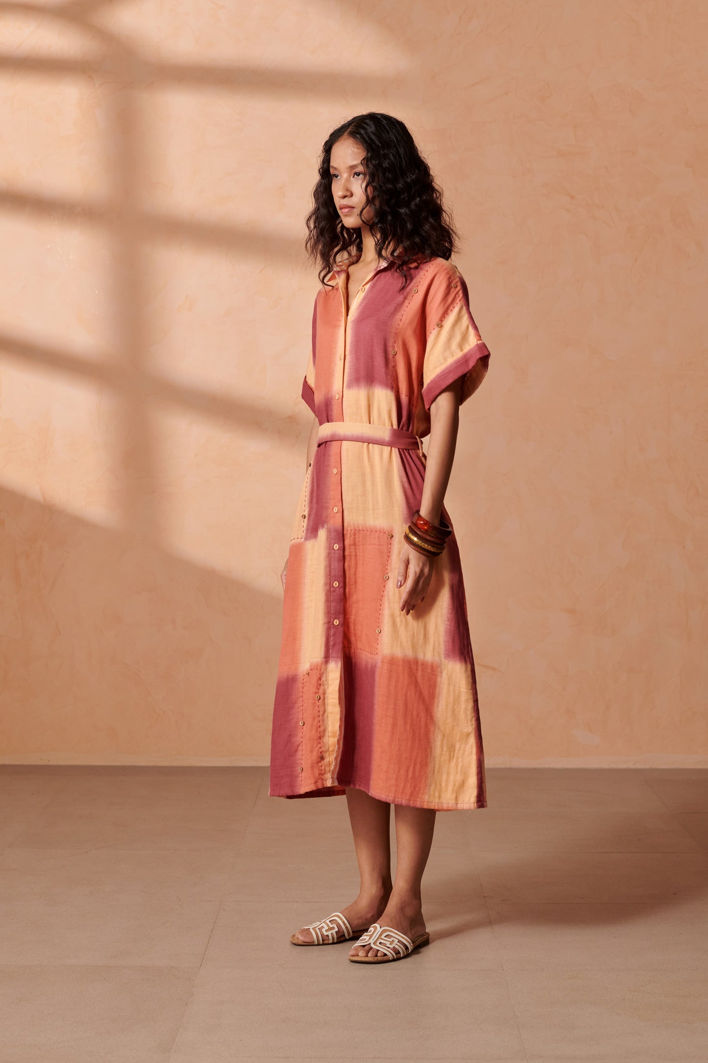 Stella Caramel Check Shirt-Dress
