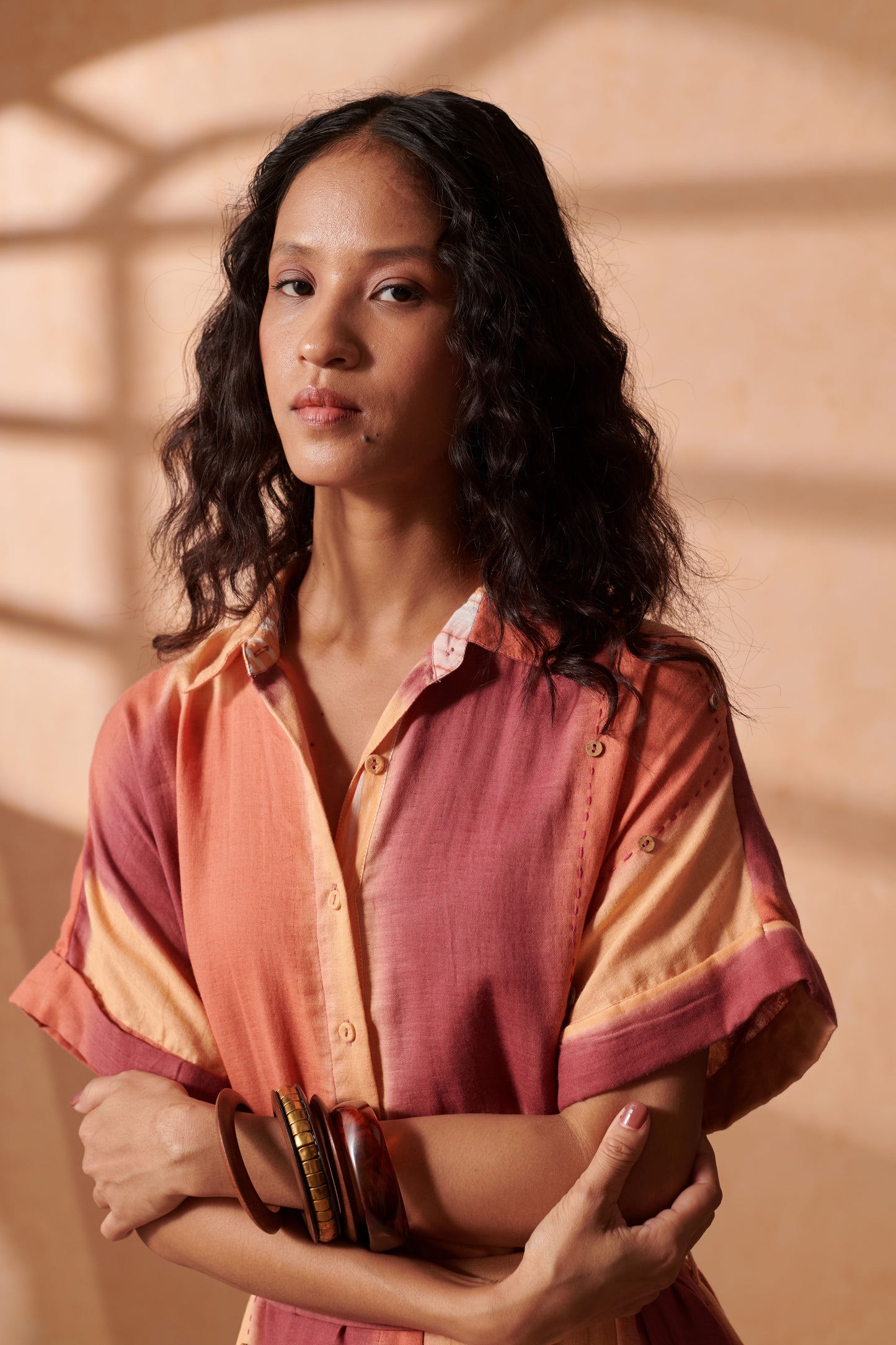 Stella Caramel Check Shirt-Dress