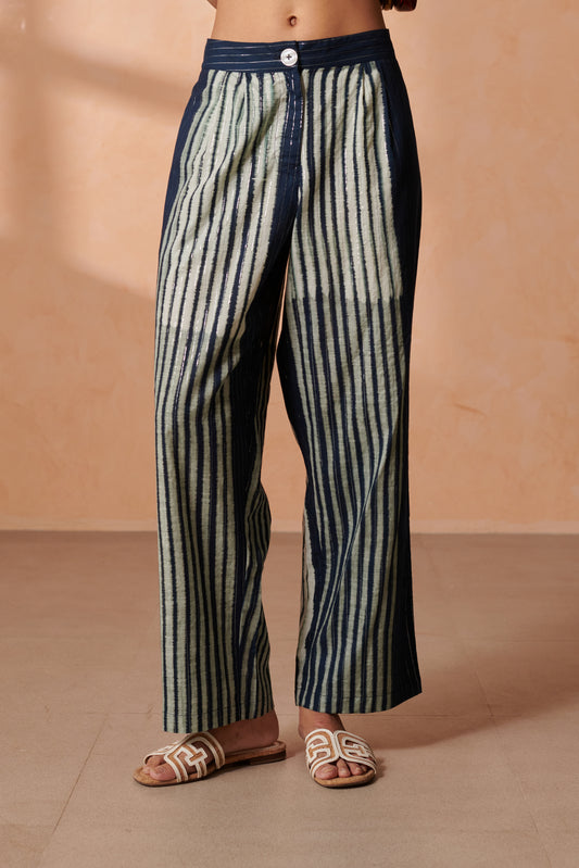 Fly Indigo Striped Lurex Pants