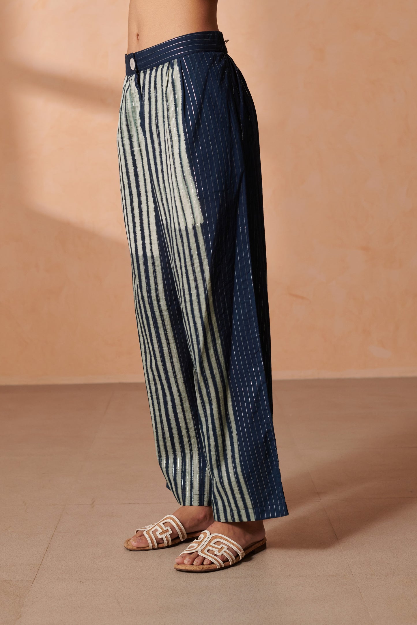 Fly Indigo Striped Lurex Pants