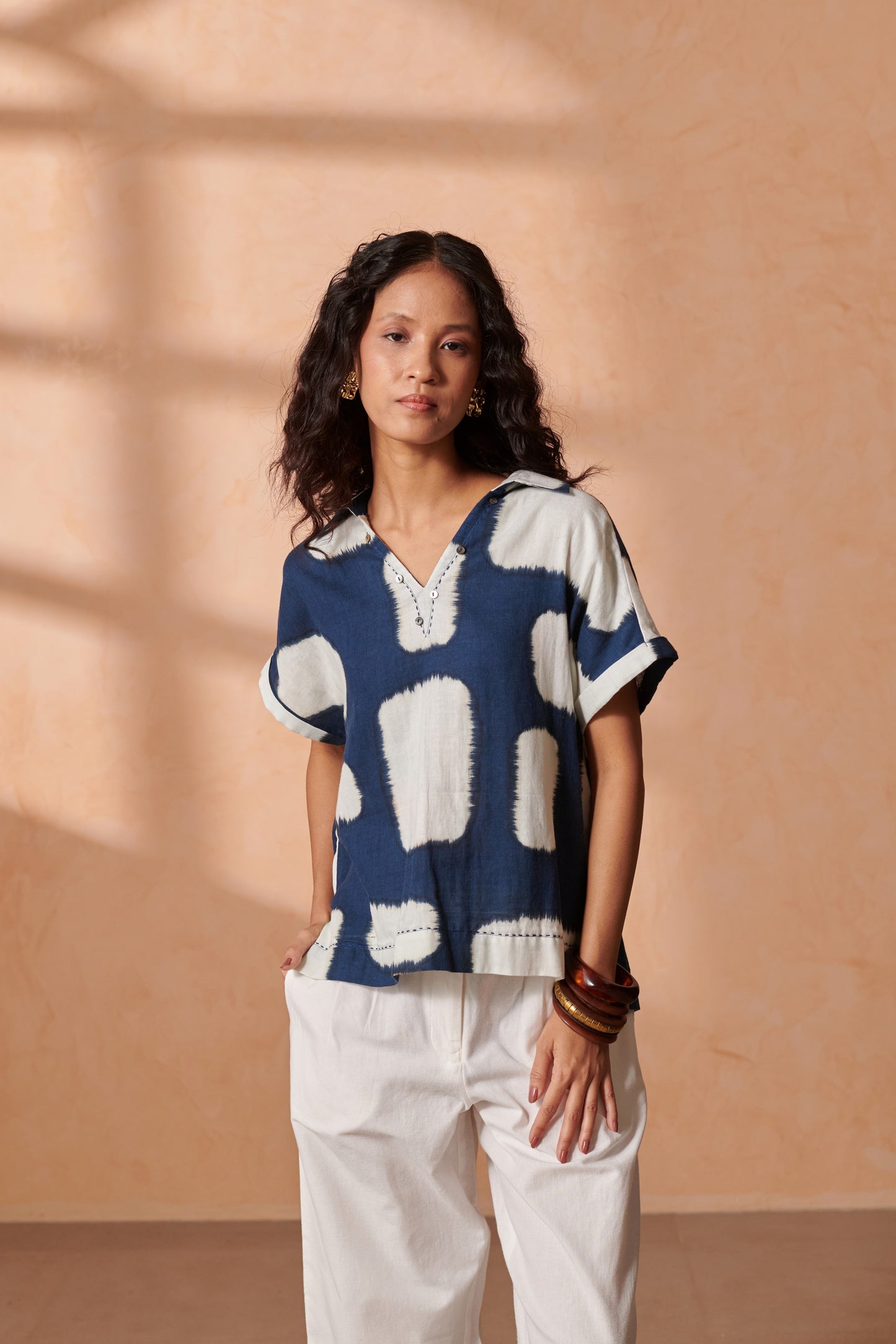 Ziva Indigo Drop Shoulder Top