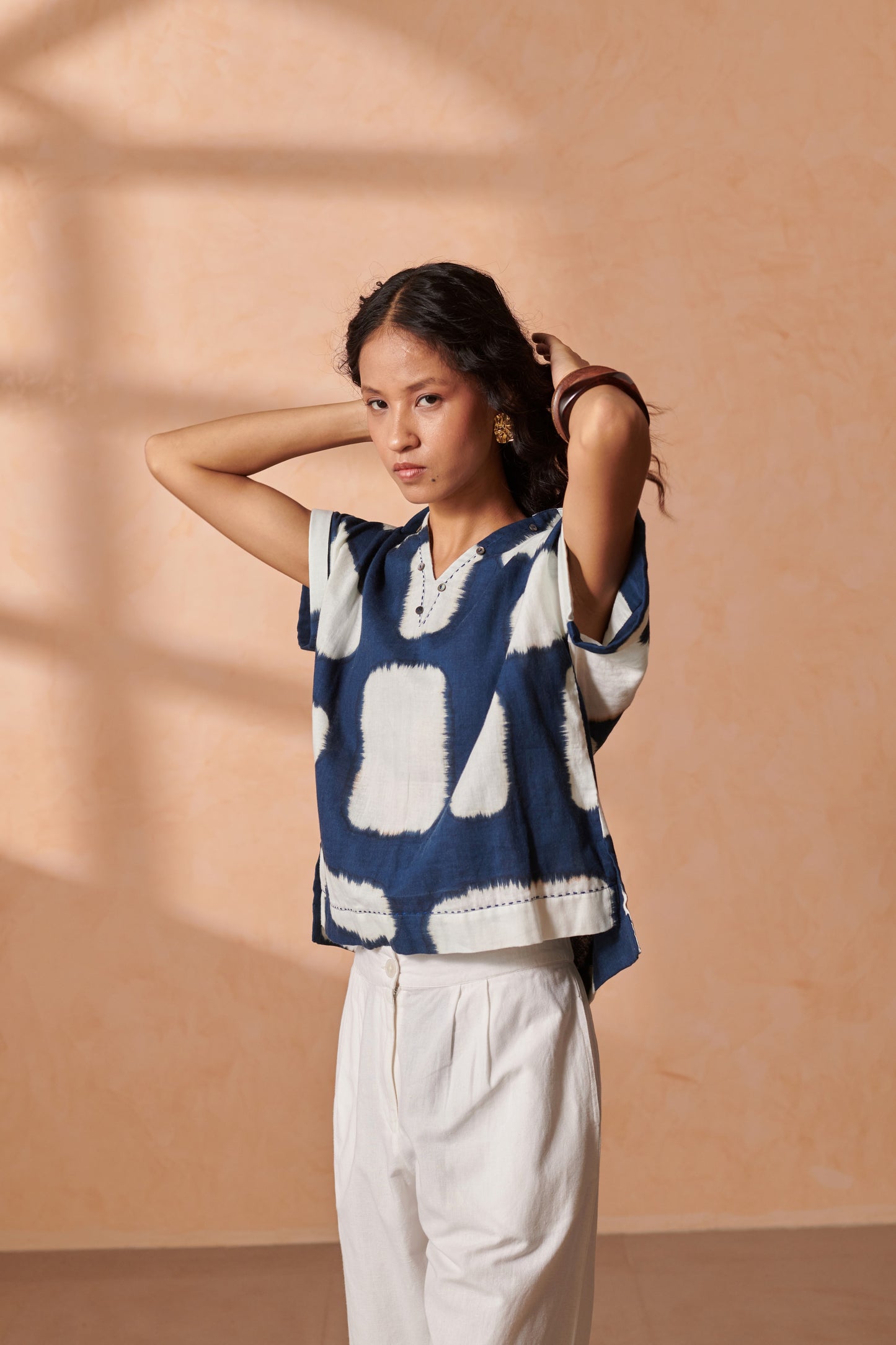 Ziva Indigo Drop Shoulder Top