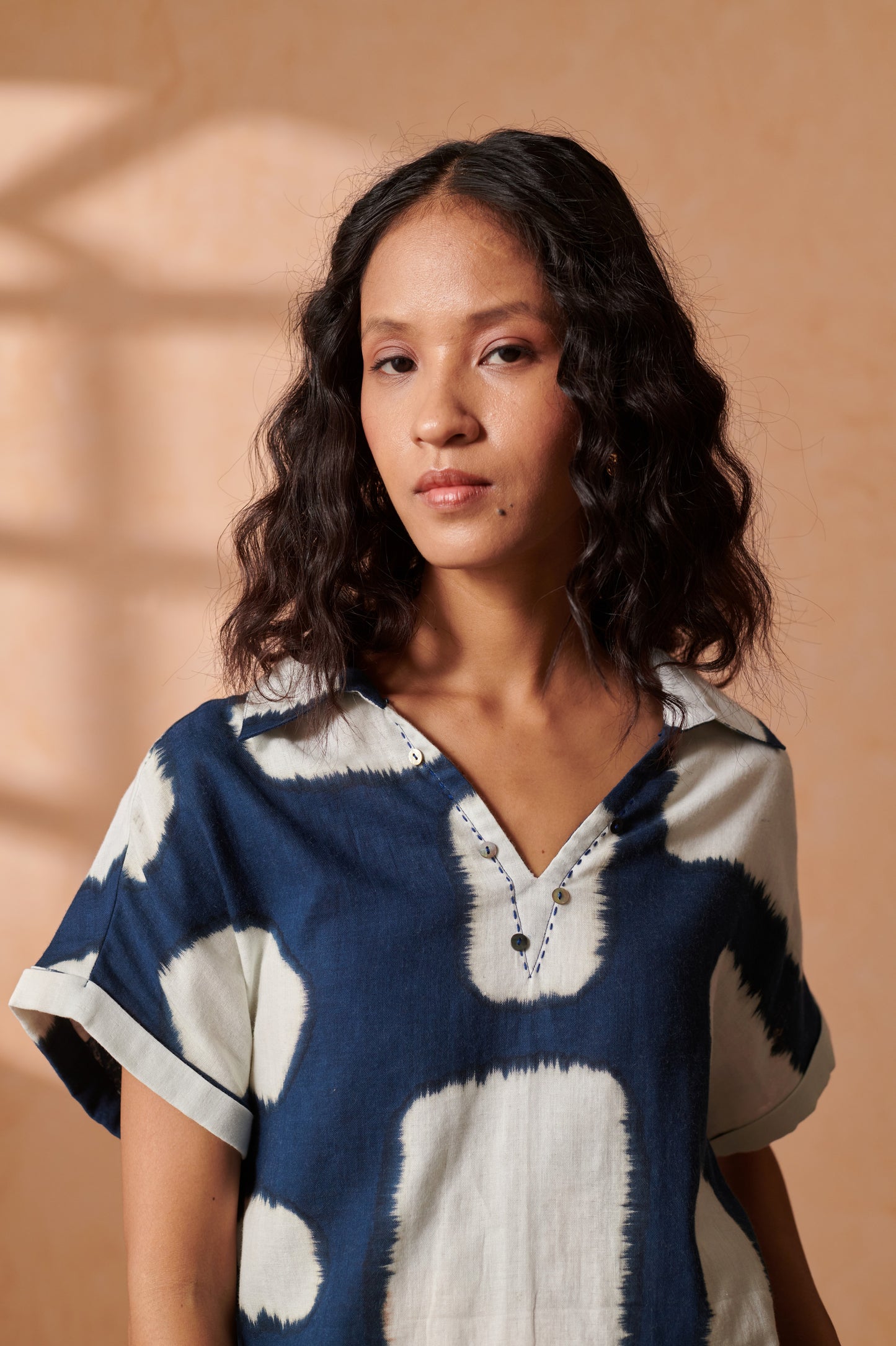 Ziva Indigo Drop Shoulder Top