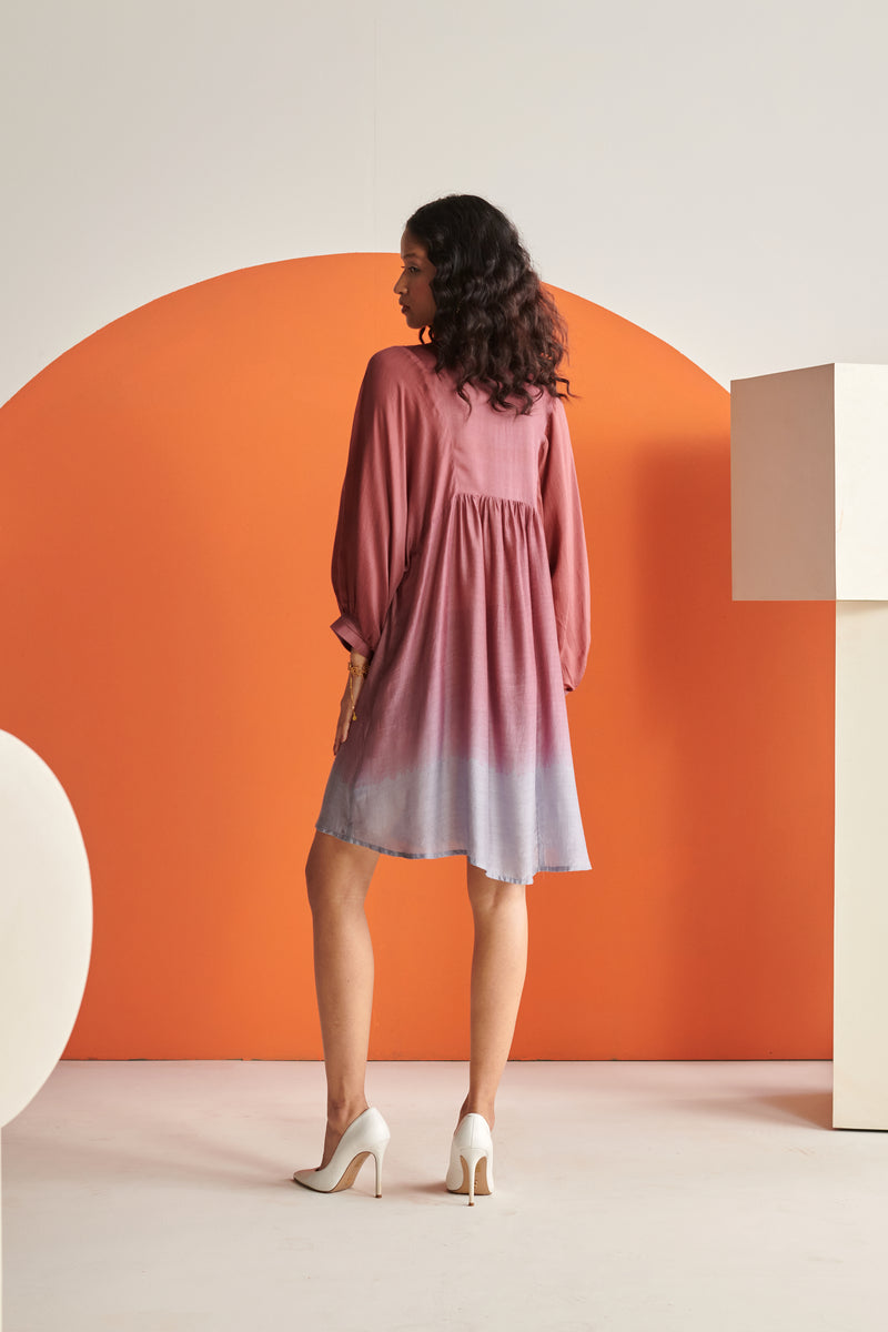 Salsa Rose Mist Ombre Short Dress