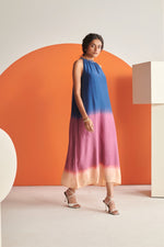 Lara Blue Rose Ombre Halter Dress