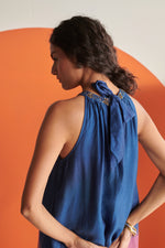 Lara Blue Rose Ombre Halter Dress