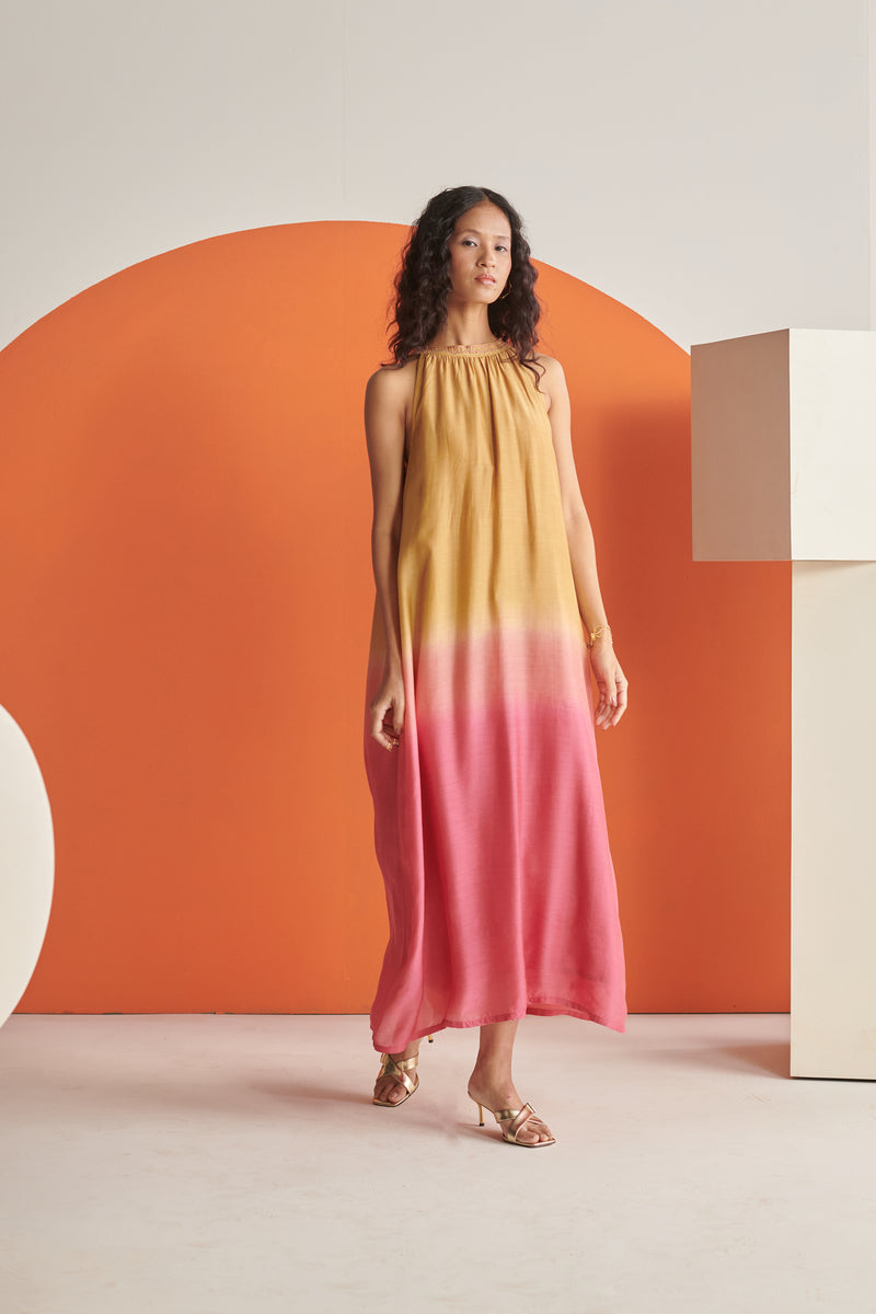 Lara Amber Rose Ombre Halter Dress