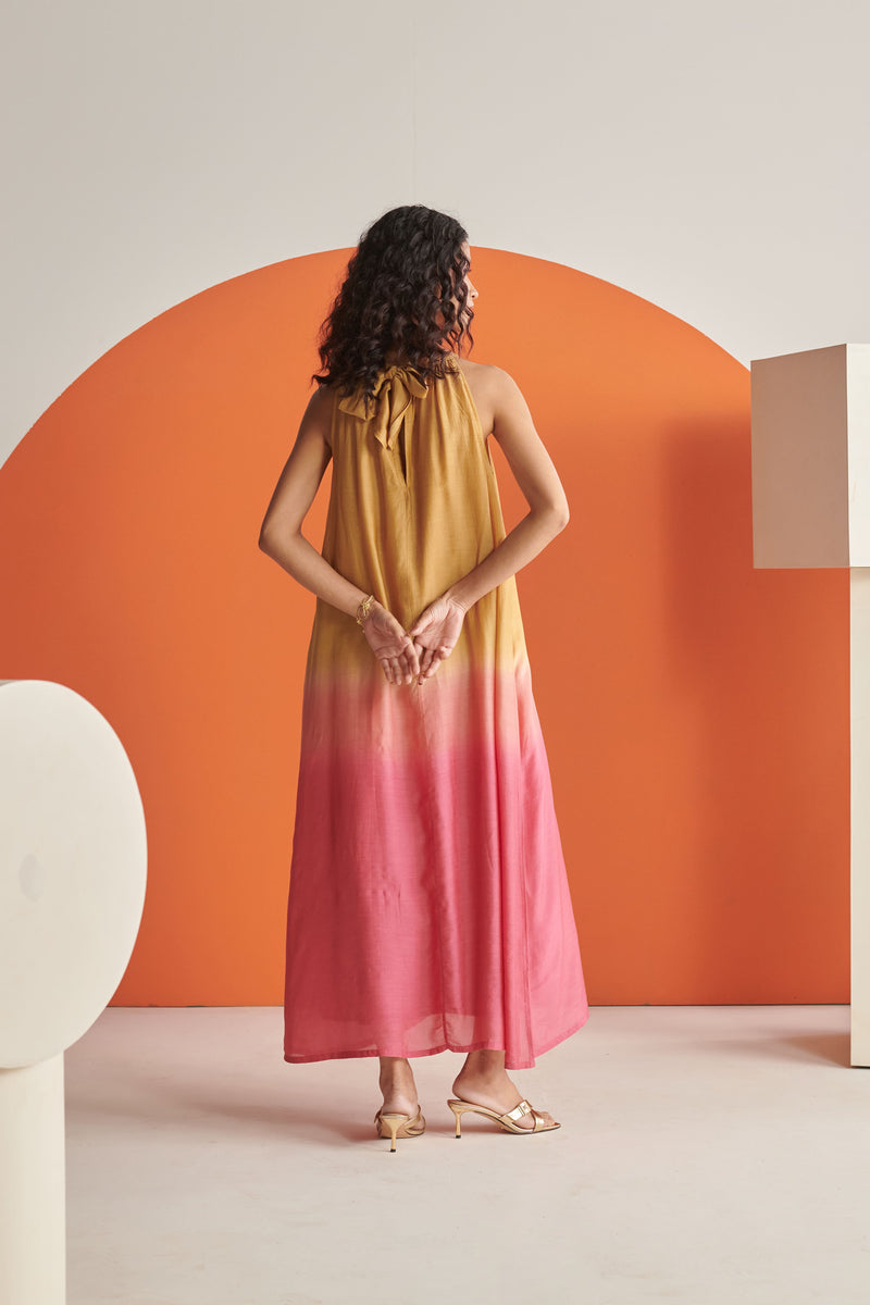 Lara Amber Rose Ombre Halter Dress