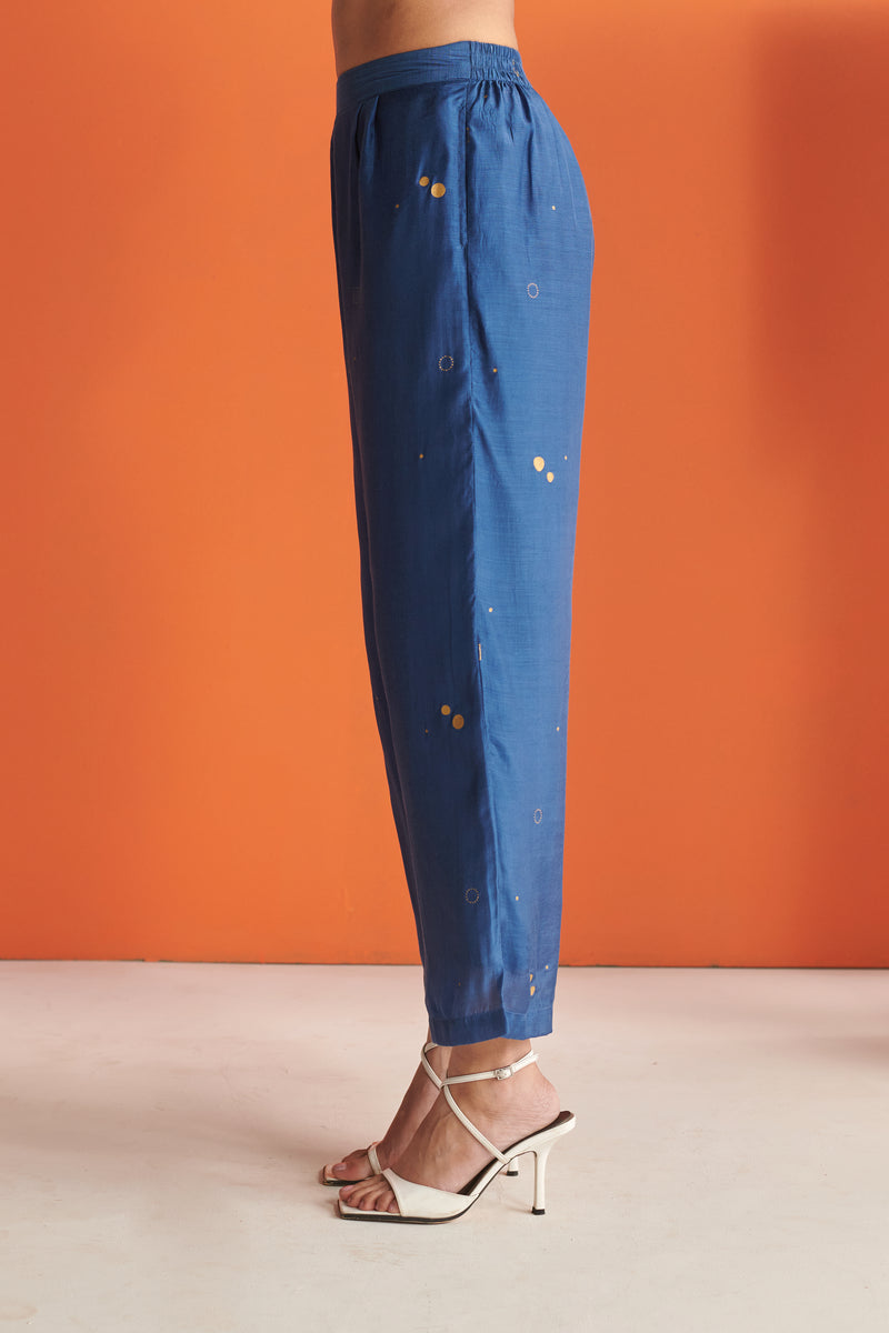 Blue Cosmos Straight Pants