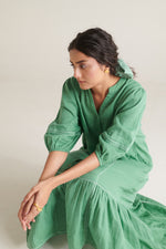 RHYS Green Balloon Sleeve Dress